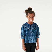 Load image into Gallery viewer, Blue Denim Collar Blouse (3-12yrs)