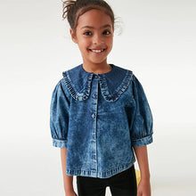 Load image into Gallery viewer, Blue Denim Collar Blouse (3-12yrs)