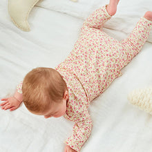 Load image into Gallery viewer, Pink Bunny/Floral Baby Long Sleeve T-Shirts 3 Pack (0 mth-18mths)