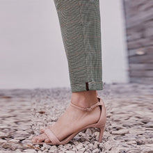 Load image into Gallery viewer, Monochrome Check Taper Leg Trousers