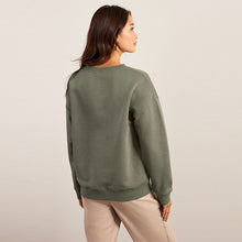 Load image into Gallery viewer, Khaki Green Stitch Star Graphic Sweatshirt