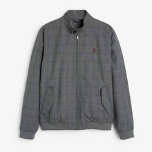 Load image into Gallery viewer, Grey Check Shower Resistant Harrington Jacket With Check Lining - Allsport