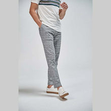 Load image into Gallery viewer, Grey Tapered Slim Fit Check Chinos - Allsport
