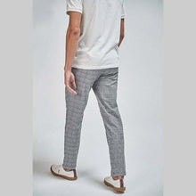 Load image into Gallery viewer, Grey Tapered Slim Fit Check Chinos - Allsport