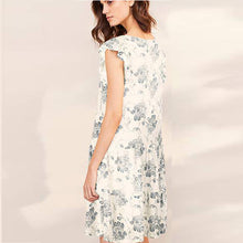 Load image into Gallery viewer, White V-Neck Frill Sleeve Dress - Allsport