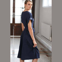 Load image into Gallery viewer, Navy Belted Midi Dress - Allsport