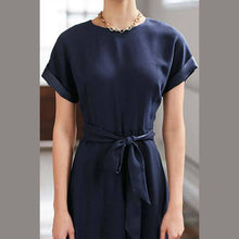 Load image into Gallery viewer, Navy Belted Midi Dress - Allsport