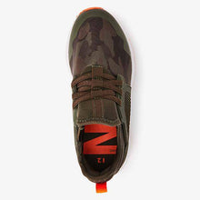 Load image into Gallery viewer, Khaki Camouflage Elastic Lace Trainers (Older) - Allsport