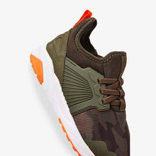 Load image into Gallery viewer, Khaki Camouflage Elastic Lace Trainers (Older) - Allsport