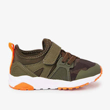 Load image into Gallery viewer, Khaki Camouflage Elastic Lace Trainers (Older) - Allsport