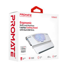 Load image into Gallery viewer, Ergonomic Multi-Level Aluminium Laptop Cooling Stand with Dual USB Ports