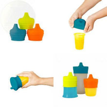 Load image into Gallery viewer, SNUG Spout Universal Silicone Sippy Lids-3pcs-Yellow-Blue-Orange - Allsport