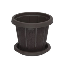 Load image into Gallery viewer, COSMOPLAST 6" Cedargrain Flowerpot with Tray