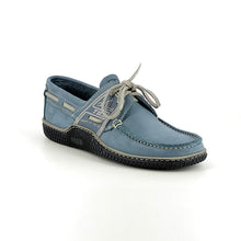 Load image into Gallery viewer, Men's Boat Shoes Blue Leather