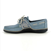 Load image into Gallery viewer, Men's Boat Shoes Blue Leather