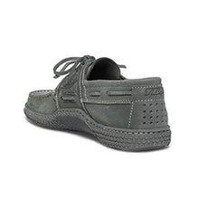 Load image into Gallery viewer, Men's Boat Shoes Grey Leather