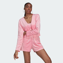 Load image into Gallery viewer, VELVET EMBOSSED MONOGRAM CROP CARDIGAN