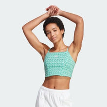 Load image into Gallery viewer, ALLOVER ADIDAS GRAPHIC CORSET-INSPIRED TANK TOP