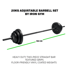 Load image into Gallery viewer, IRON GYM® 20kg Adjustable Barbell Set - Allsport