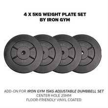 Load image into Gallery viewer, IRON GYM® 20kg Plate Set, 5kg x 4 - Allsport
