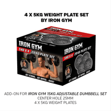 Load image into Gallery viewer, IRON GYM® 20kg Plate Set, 5kg x 4 - Allsport