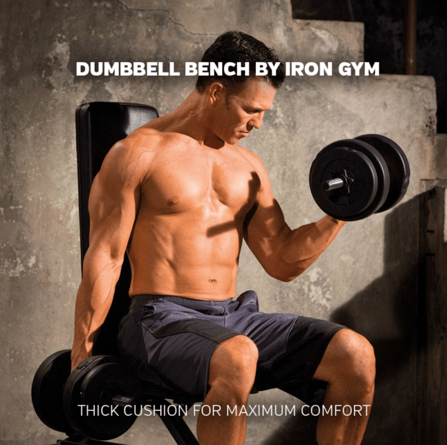 Iron gym 2025 dumbbell bench