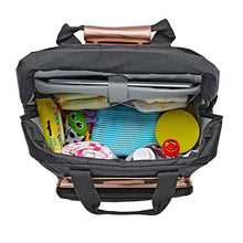 Load image into Gallery viewer, J J Cole® Papago Pack Diaper Bag- Black / Rose Gold - Allsport
