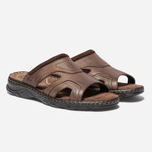 Load image into Gallery viewer, Mules Man Scratch Top Brown Leather