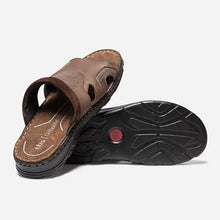 Load image into Gallery viewer, Mules Man Scratch Top Brown Leather