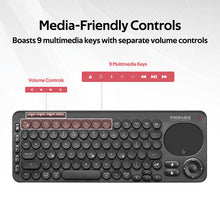 Load image into Gallery viewer, Dual Mode Portable Wireless Multimedia Keyboard with Touchpad