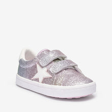 Load image into Gallery viewer, Rainbow Glitter Star Trainers (Younger Girl)