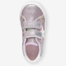 Load image into Gallery viewer, Rainbow Glitter Star Trainers (Younger Girl)