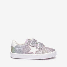 Load image into Gallery viewer, Rainbow Glitter Star Trainers (Younger Girl)