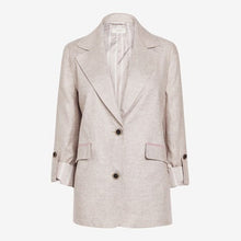 Load image into Gallery viewer, Neutral Single Breasted Linen Blend Blazer - Allsport