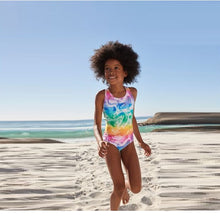 Load image into Gallery viewer, Multi Unicorn Tie Dye Sports Swimsuit (3-12yrs)