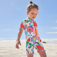 Load image into Gallery viewer, Ecru Floral Sunsafe Swim Suit (3mths-4yrs) - Allsport