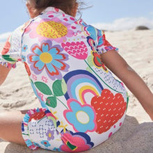 Load image into Gallery viewer, Ecru Floral Sunsafe Swim Suit (3mths-4yrs) - Allsport