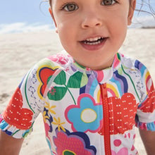 Load image into Gallery viewer, Ecru Floral Sunsafe Swim Suit (3mths-4yrs) - Allsport