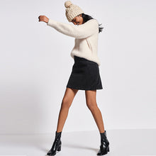 Load image into Gallery viewer, Black Cord Mini Skirt