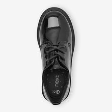 Load image into Gallery viewer, Black Patent School Chunky Lace-Up Shoes (Older Girls)