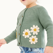 Load image into Gallery viewer, Sage Green Sage Bee Cardigan (3mths-5yrs)