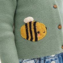 Load image into Gallery viewer, Sage Green Sage Bee Cardigan (3mths-5yrs)