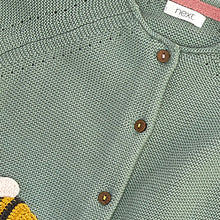 Load image into Gallery viewer, Sage Green Sage Bee Cardigan (3mths-5yrs)
