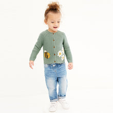 Load image into Gallery viewer, Sage Green Sage Bee Cardigan (3mths-5yrs)