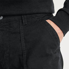 Load image into Gallery viewer, Black Slim Fit Stretch Utility Trousers