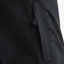 Load image into Gallery viewer, Black Slim Fit Stretch Utility Trousers