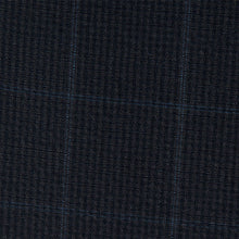 Load image into Gallery viewer, Navy Blue Grid Check Slim Fit Cotton Chino Trousers