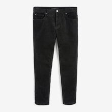 Load image into Gallery viewer, Black Slim Fit Jean Style Stretch Cord Trousers