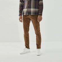 Load image into Gallery viewer, Sand Brown Slim Fit Jean Style Stretch Cord Trousers