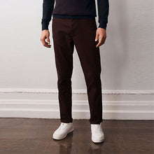 Load image into Gallery viewer, Burgundy Red Slim Fit Motion Flex Soft Touch Chino Trousers